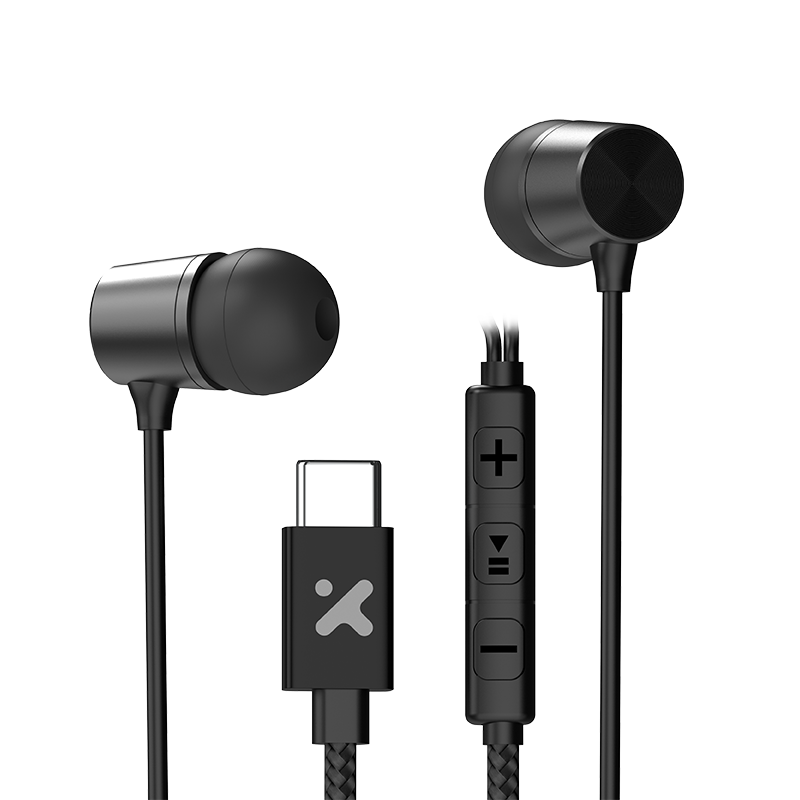 Audífonos Xtech TuneLoop XTH-300 USB-C con micrófono negro