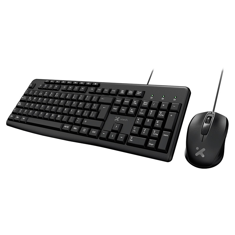 Kit teclado y mouse Xtech XTK-302S USB multimedia en español