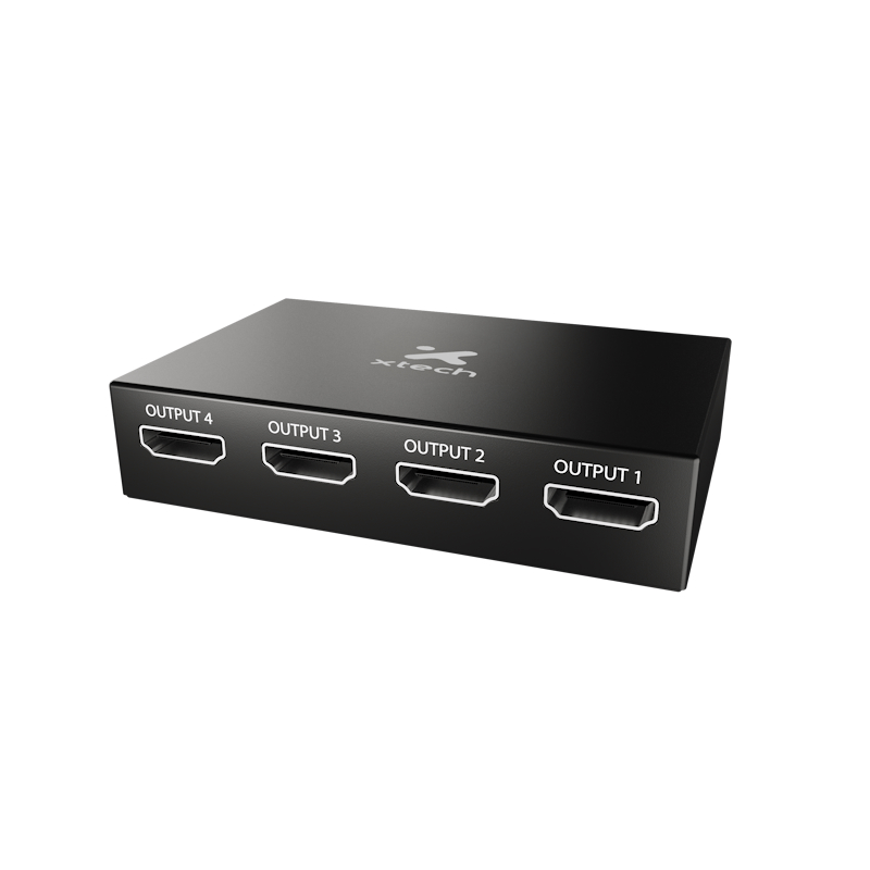 Splitter HDMI Xtech XHA-420 1 entrada 4 salidas 4K 30 Hz