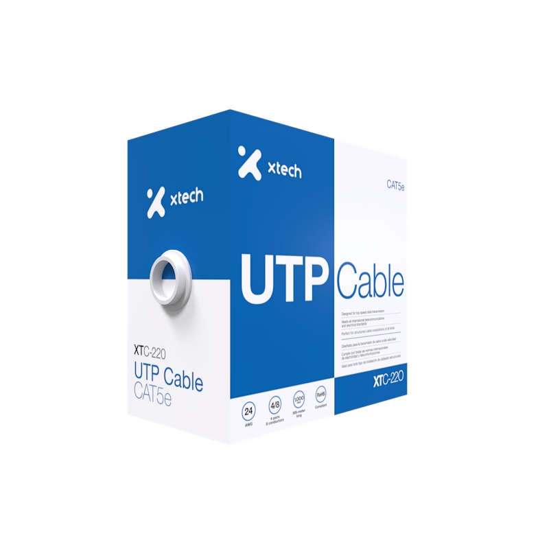Bobina cable de red Xtech XTC-220 UTP Cat5e CCA 305 m