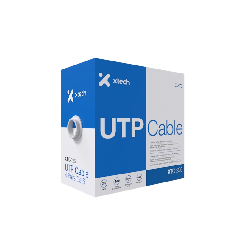 Bobina cable de red Xtech XTC-226 UTP Cat6 CCA 305 m