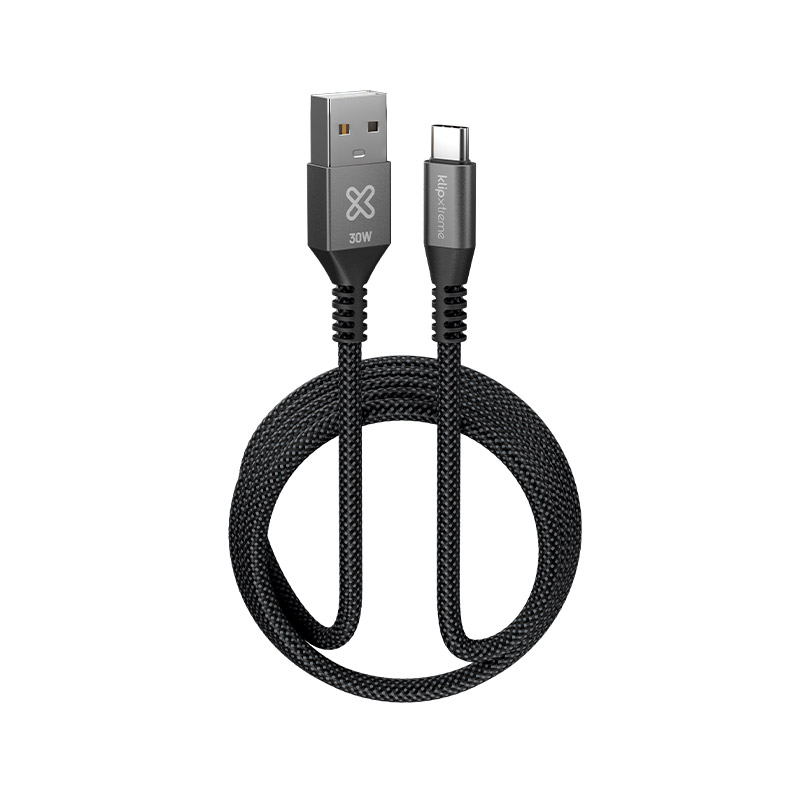 Cable USB-A a USB-C Klip Xtreme PowerGo 050 KAC-050-6FT 30 W 1,8 m negro