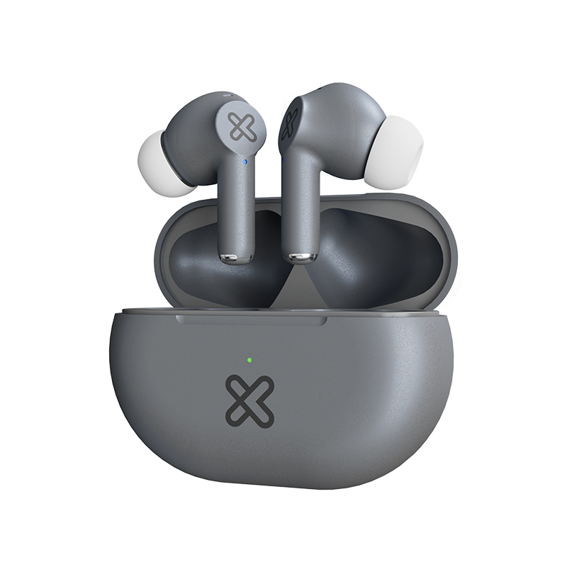 Audífonos TWS Klip Xtreme Buds-Fi KTE-015GR Bluetooth con 4 micrófonos ENC - Gris