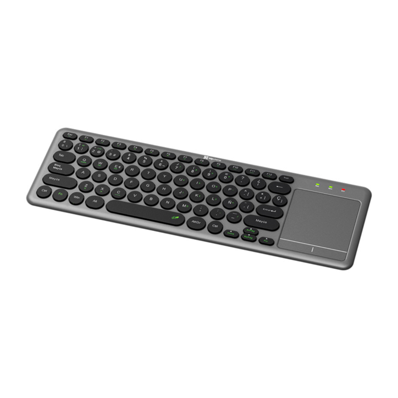 Teclado inalámbrico con touchpad Klip Xtreme KeyGlider KCK-550S Bluetooth y 2,4 GHz gris y negro