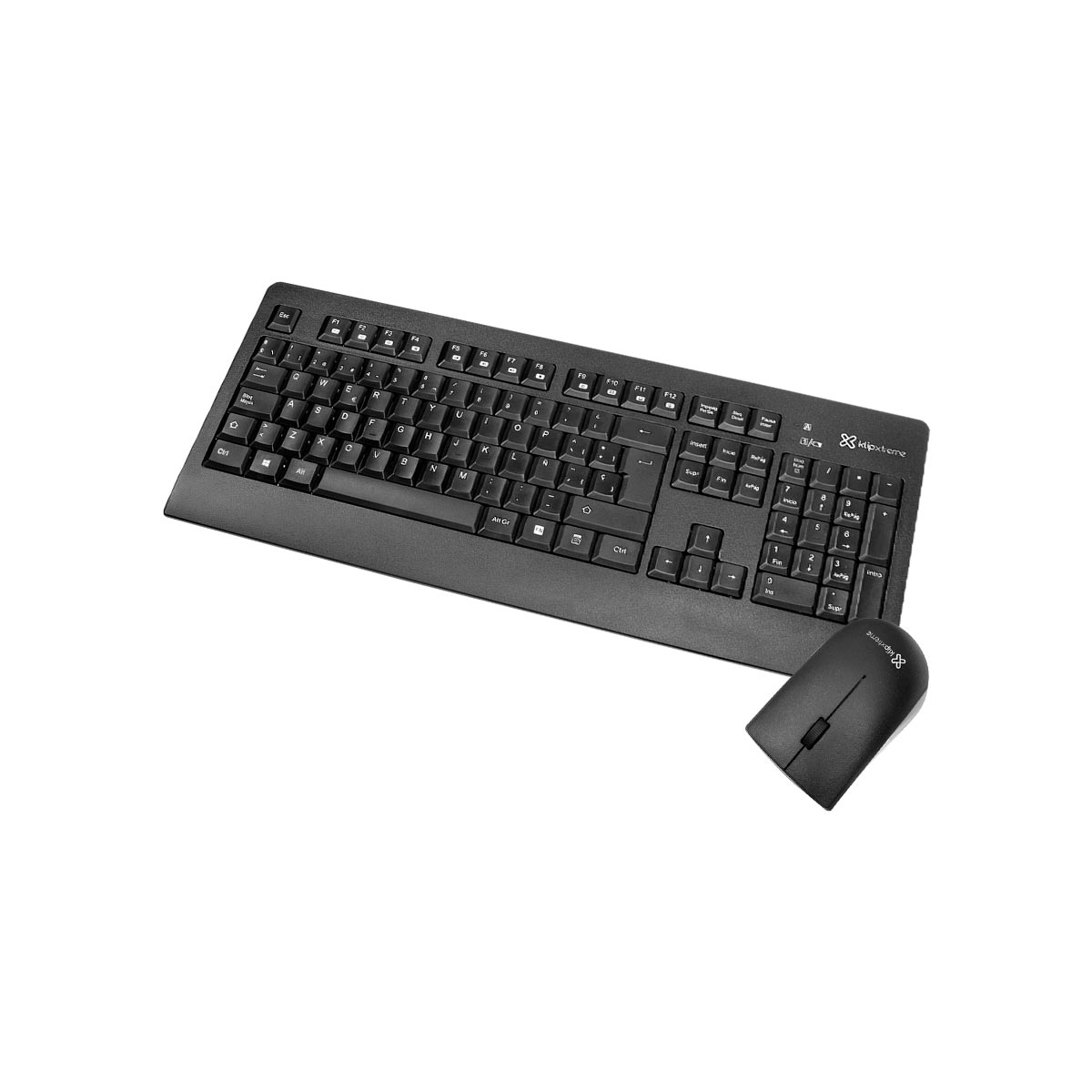 Combo teclado y mouse inalámbrico Klip Xtreme Inspire KCK-265S en español negro