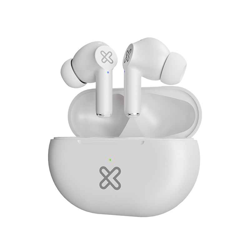 Audífonos TWS Klip Xtreme Buds-Fi KTE-015WH Bluetooth con 4 micrófonos ENC - Blanco