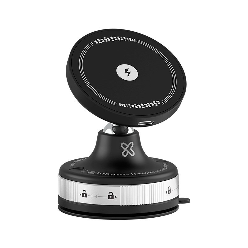 Cargador inalámbrico para auto Klip Xtreme PowerCar Dock KCW-250 magnético 15 W con ventosa negro