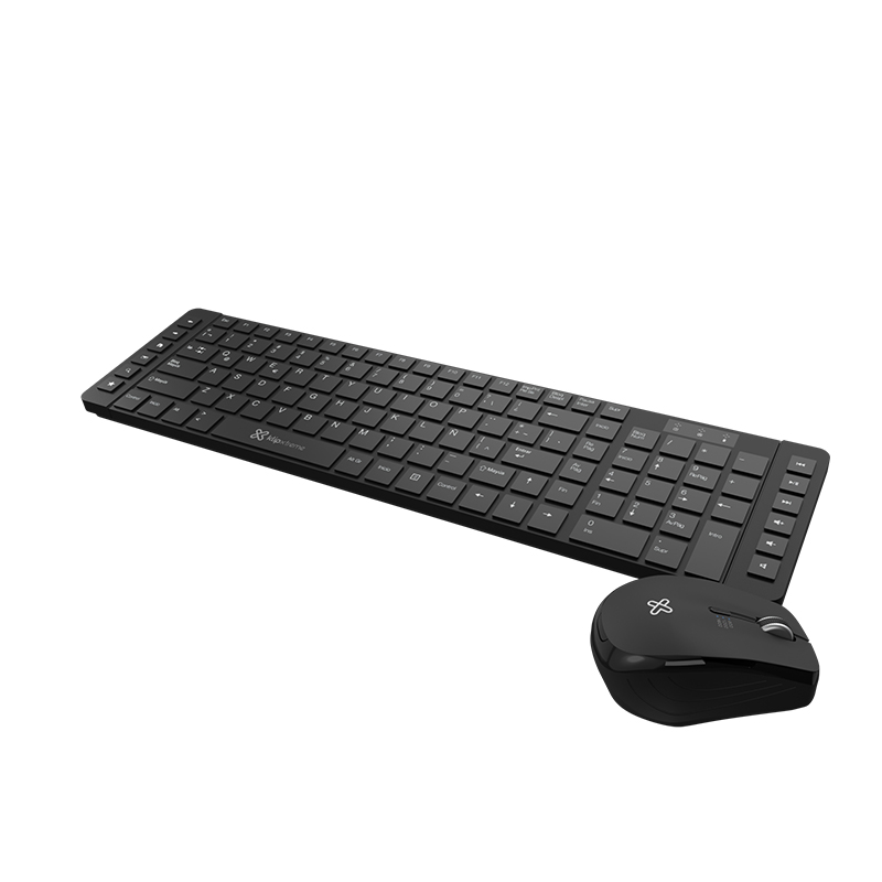 Combo teclado y mouse inalámbrico Klip Xtreme Revolution KCK-270S en español negro