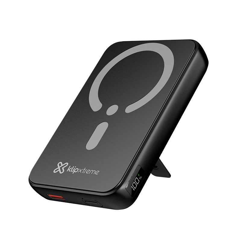 Power bank magnético Klip Xtreme PowerMag Ultra KPB-650 10000 mAh con pantalla negro