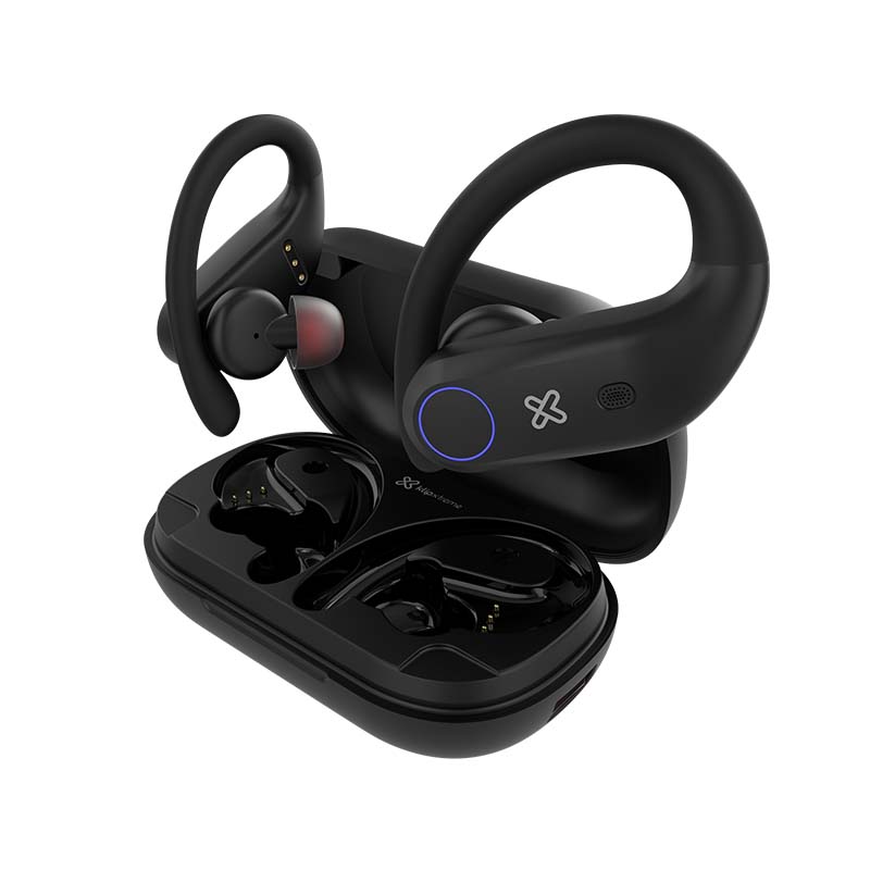 Audífonos TWS deportivos Klip Xtreme Xtremebuds KTE-500BK IPX7 con estuche power bank - Negro