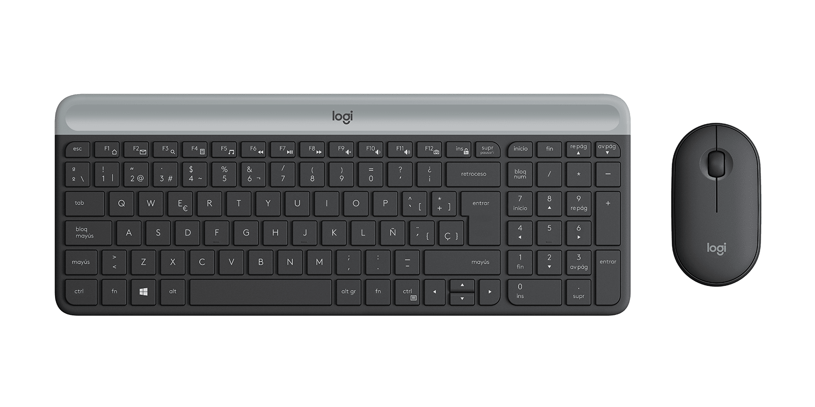 Combo teclado y mouse Logitech MK470 Slim español grafito por mayor