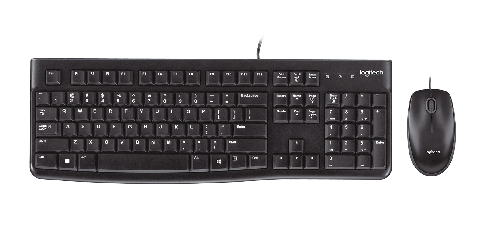 Combo teclado y mouse Logitech MK120 USB español negro por mayor