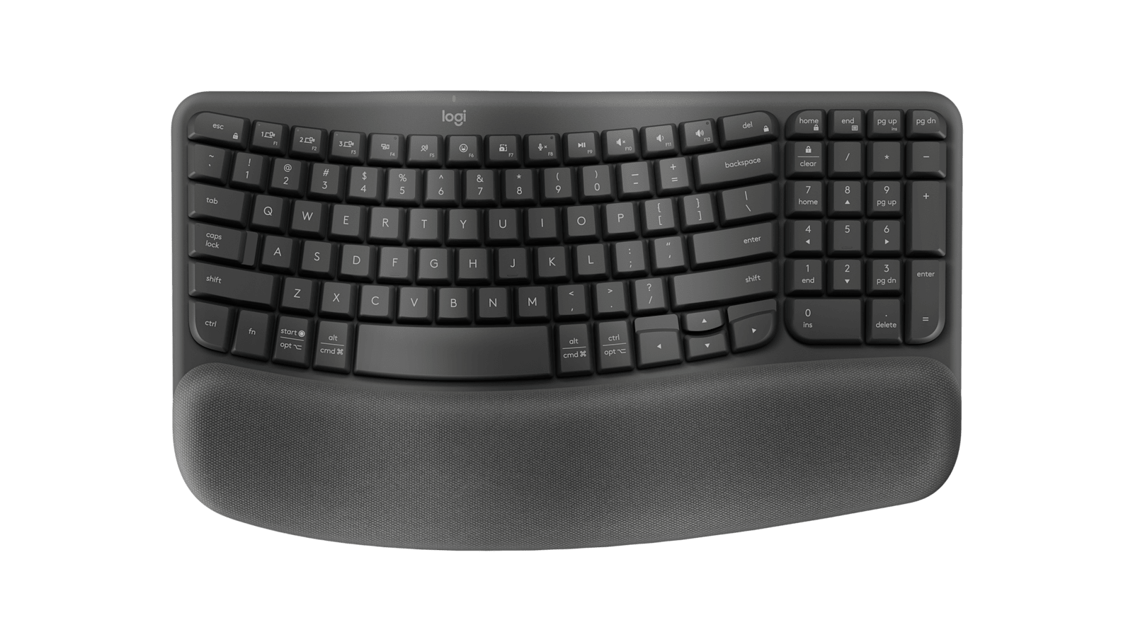 Teclado ergonómico Logitech Wave Keys español grafito por mayor