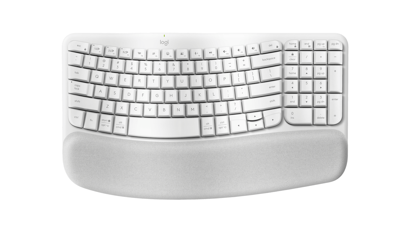 Teclado ergonómico Logitech Wave Keys español blanco crudo por mayor
