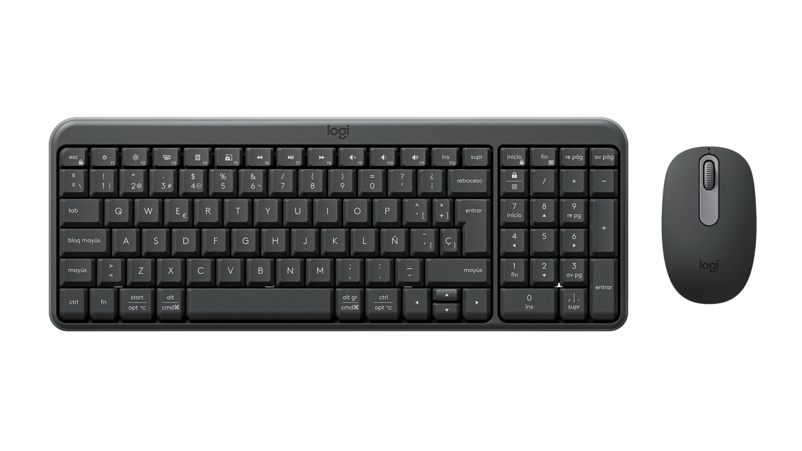 Combo teclado y mouse Bluetooth Logitech MK250 español grafito por mayor