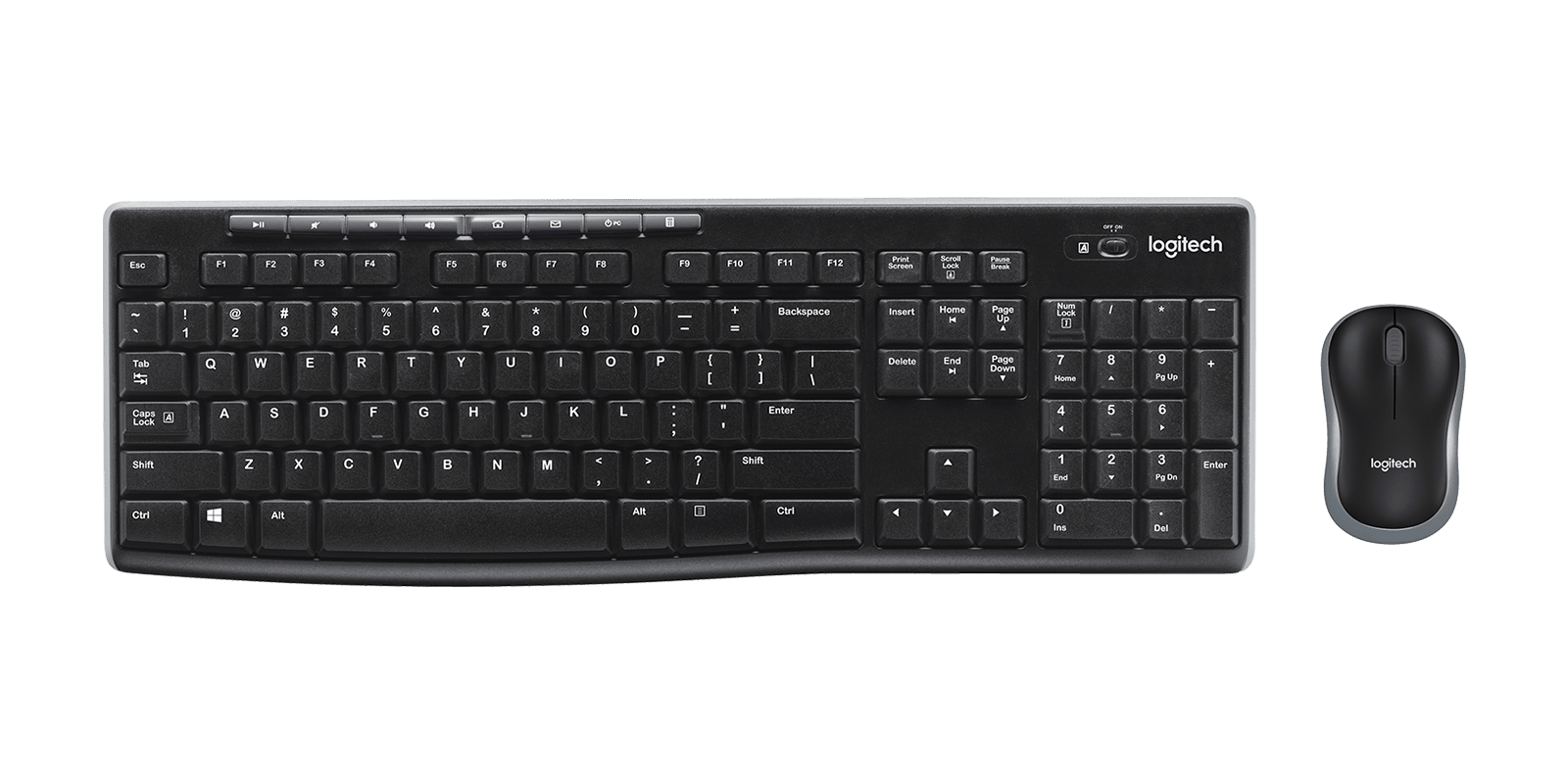Combo teclado y mouse Logitech MK270 inalámbrico español negro por mayor