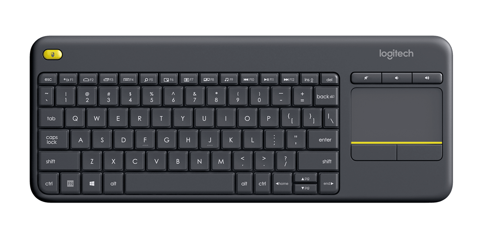 Teclado inalámbrico Logitech K400 Plus con touchpad español negro por mayor