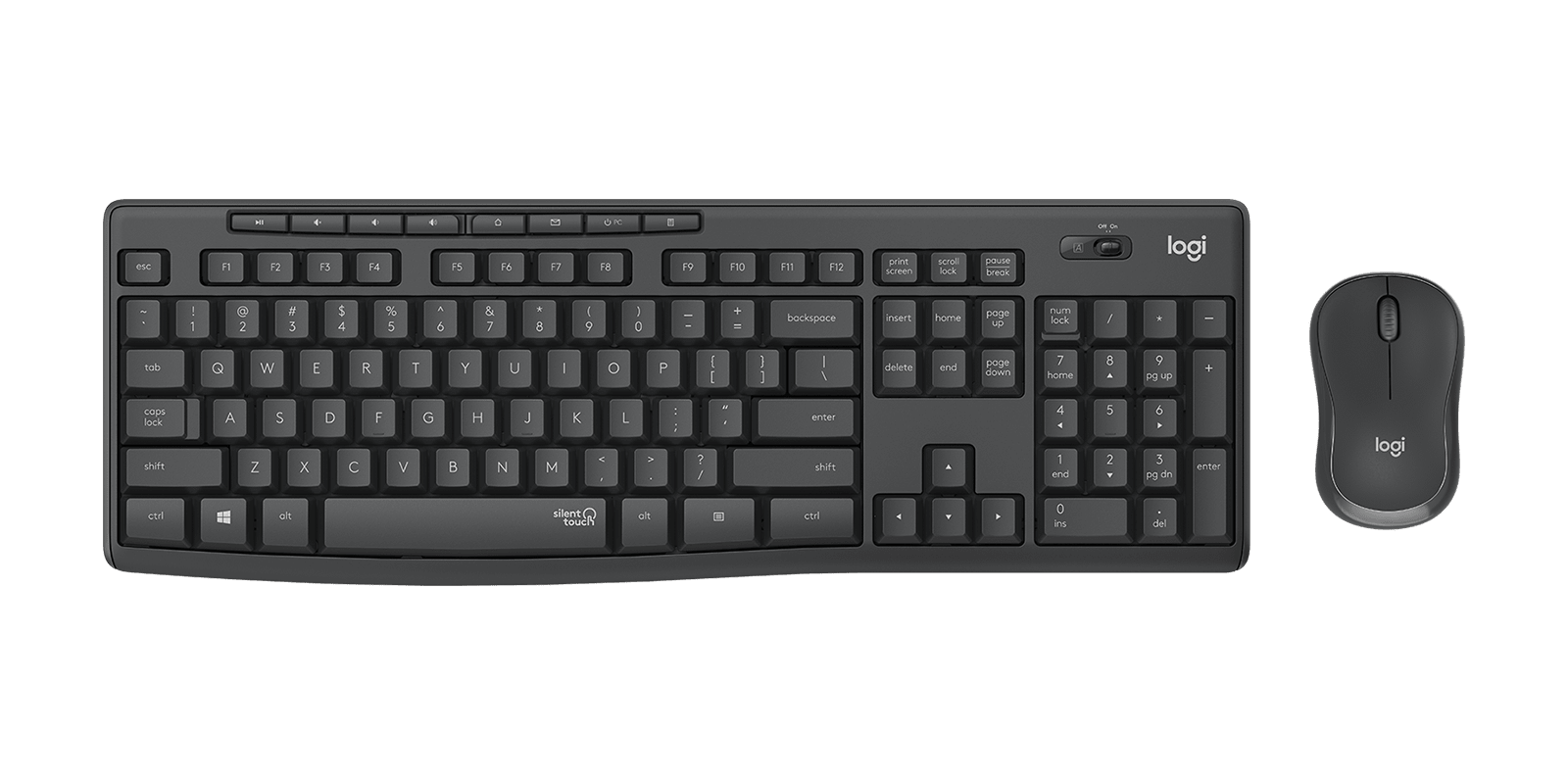 Combo teclado y mouse Logitech MK295 Silent español grafito por mayor