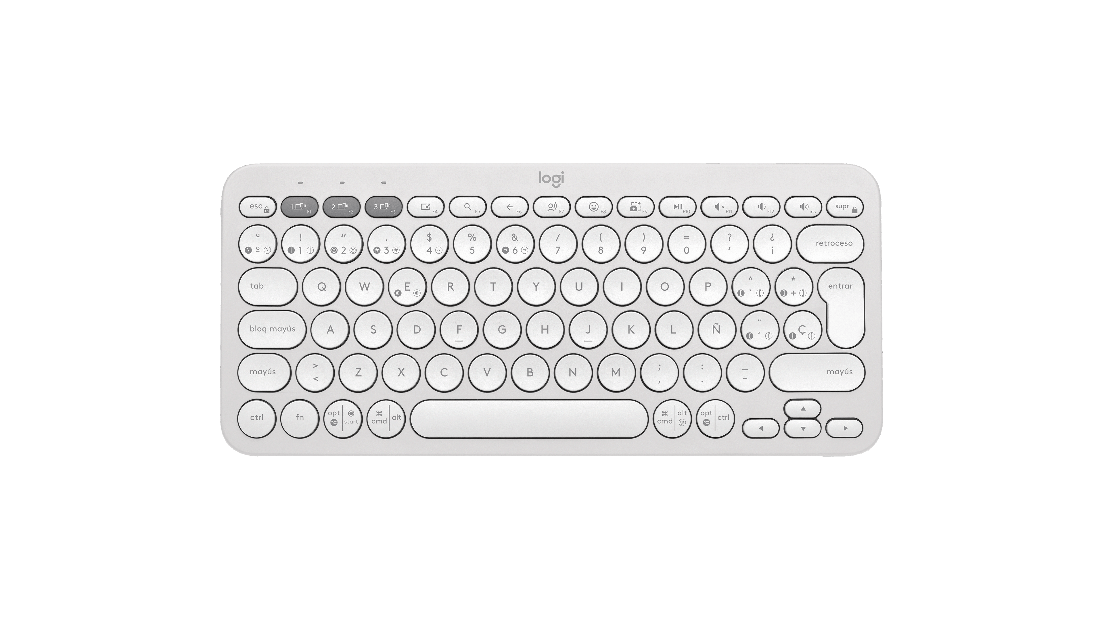Teclado Logitech Pebble Keys 2 K380s Bluetooth español blanco por mayor