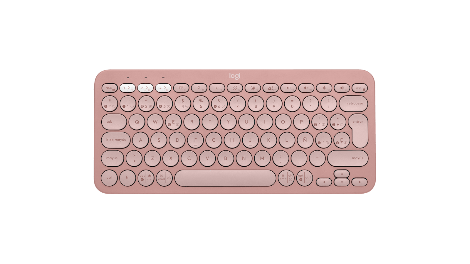 Teclado Logitech Pebble Keys 2 K380s Bluetooth español rosa por mayor