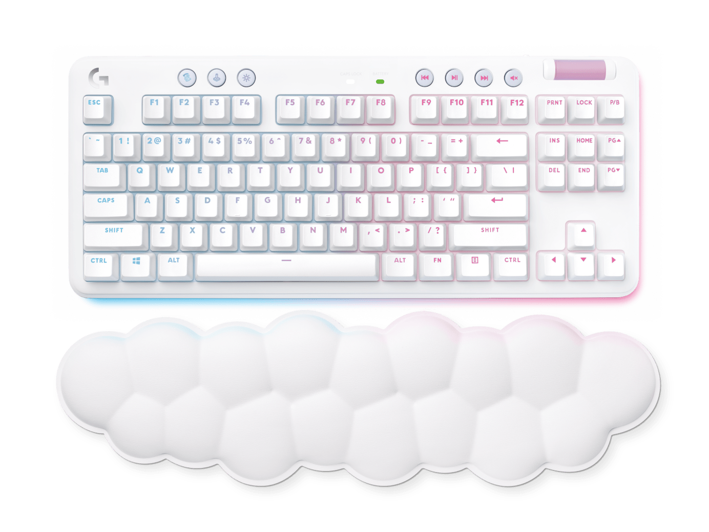 Teclado mecánico Logitech G715 LIGHTSPEED táctil inglés blanco por mayor
