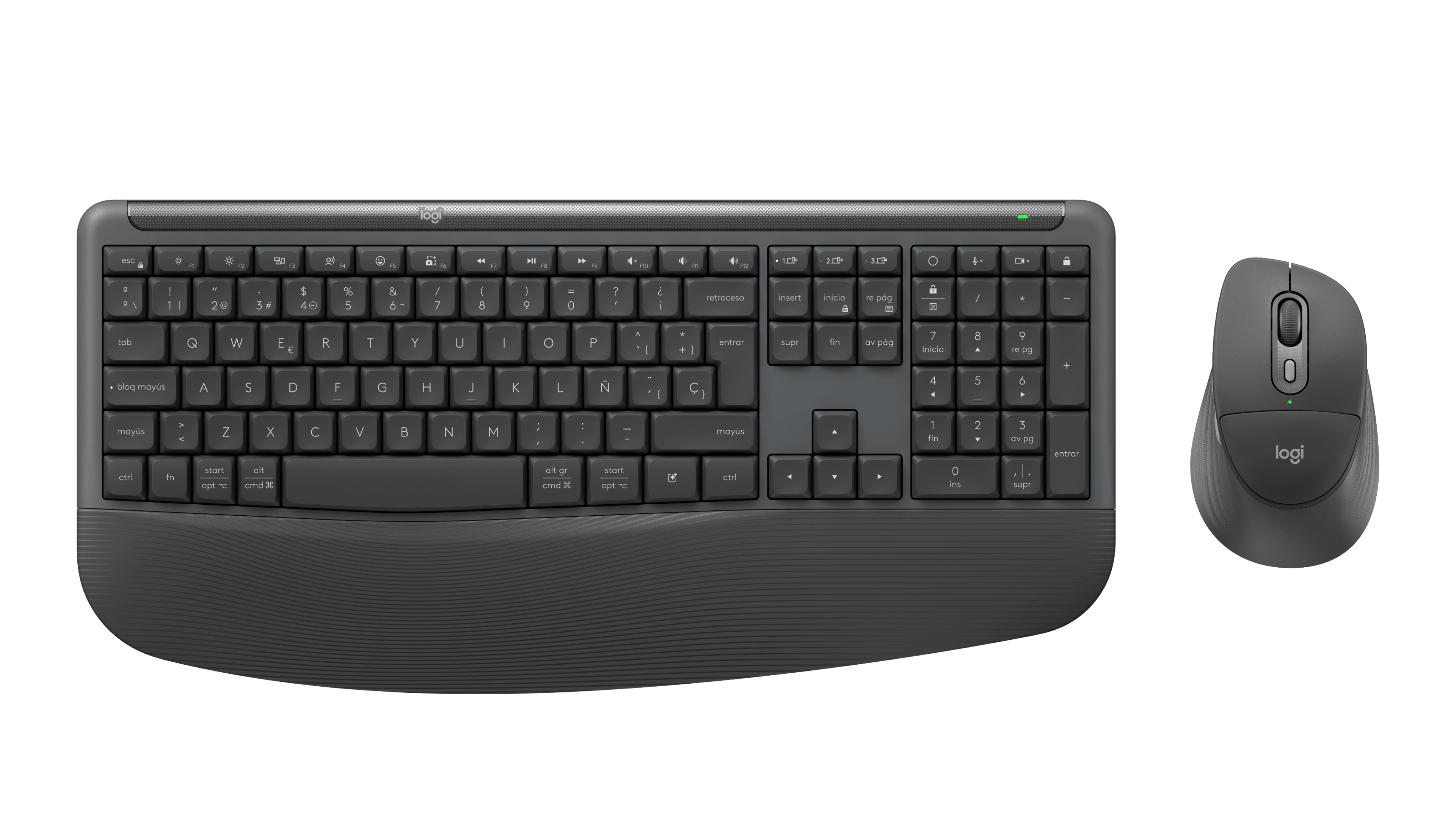 Combo teclado y mouse Logitech Signature Comfort Plus MK880 español grafito por mayor