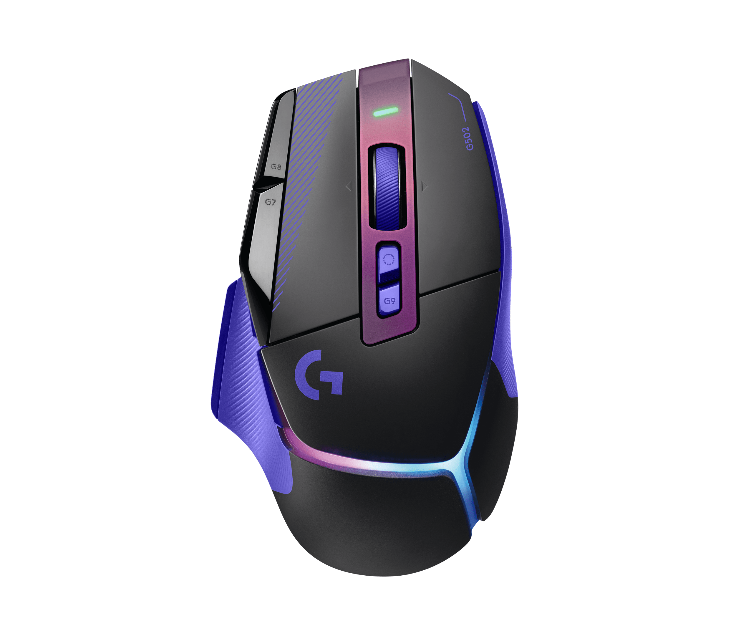 Mouse gamer inalámbrico RGB Logitech G502 X PLUS negro/morado por mayor