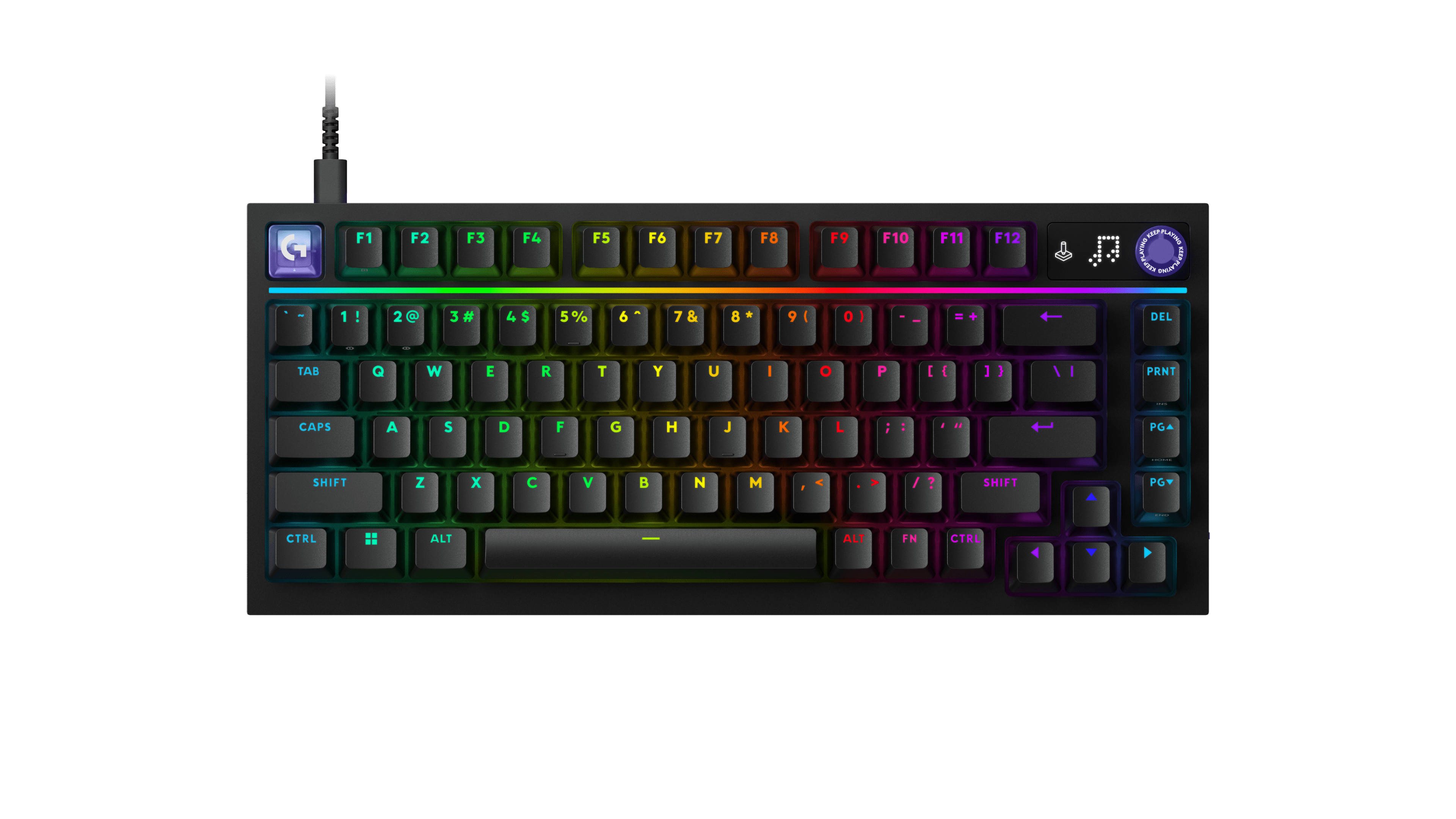 Teclado mecánico Logitech G316 X 75 RGB táctil inglés negro por mayor