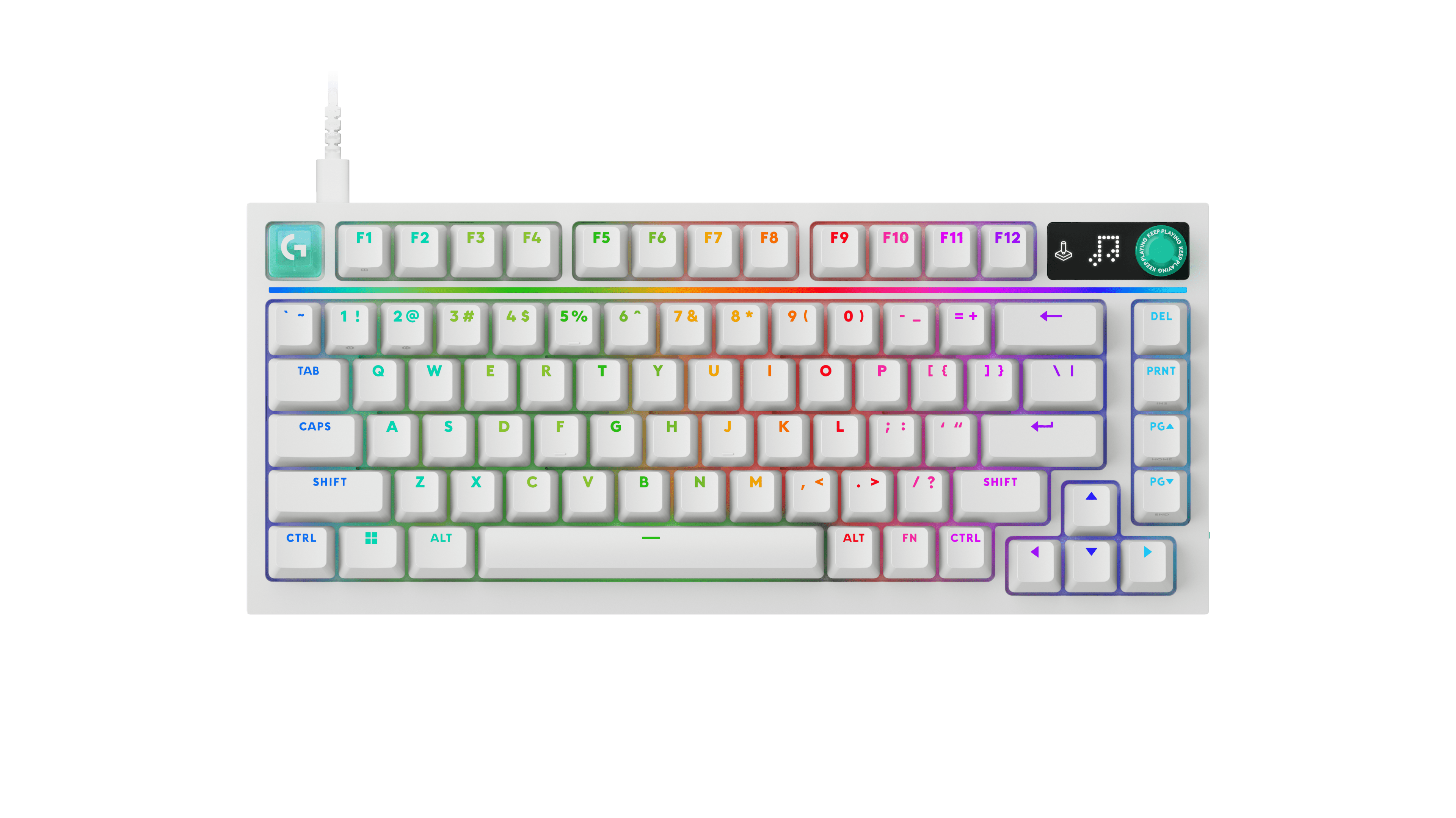 Teclado mecánico Logitech G316 X 75 RGB táctil inglés blanco por mayor