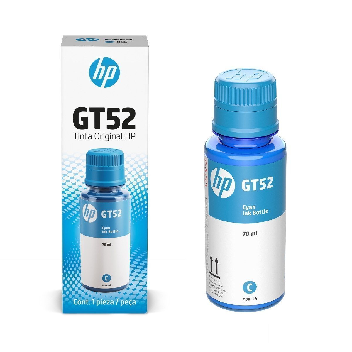 Botella de tinta original HP GT52 M0H54AL por mayor - Cian