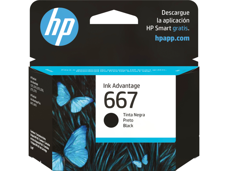 Cartucho de tinta original HP 667 3YM79AL por mayor - Negro