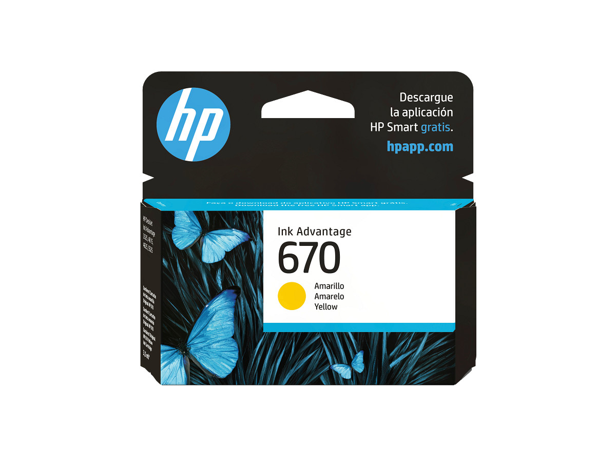 Cartucho de tinta original HP 670 CZ116AL por mayor - Amarillo