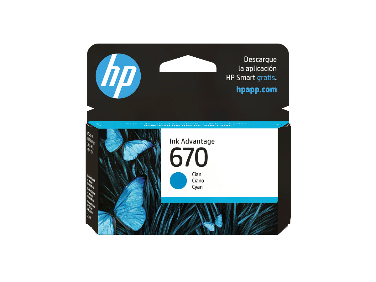 Cartucho de tinta original HP 670 CZ114AL por mayor - Cian