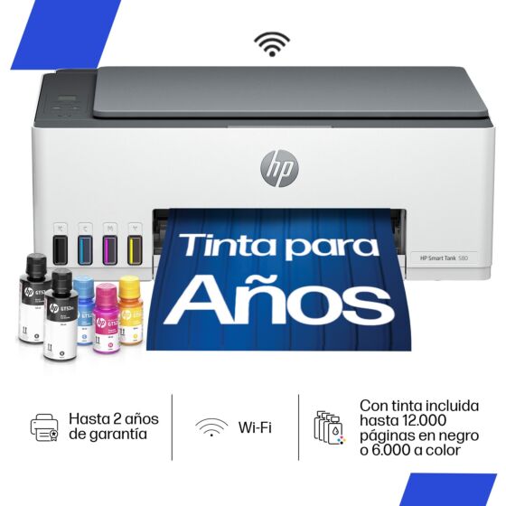 Impresora multifuncional HP Smart Tank 580 1F3Y2A por mayor