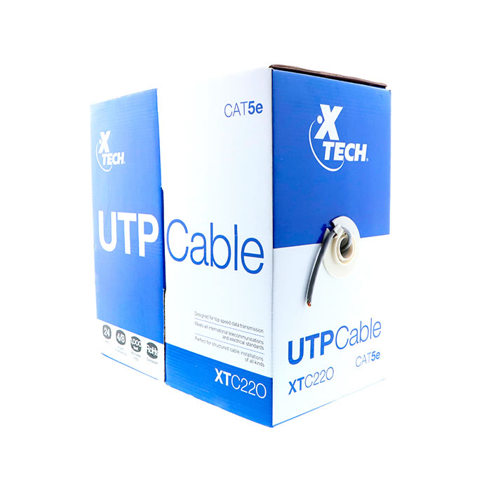 Cable Red Utp Cat5e Lan Caja 305m Xtech Gris