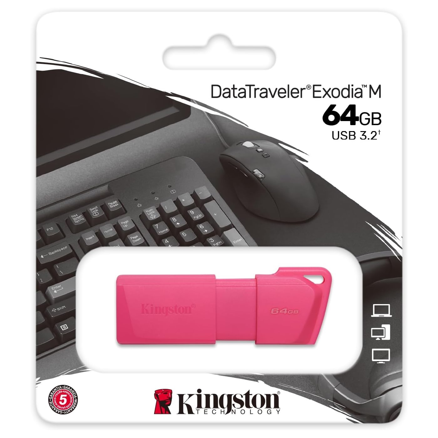 Pendrive DTXM 64 GB USB 3.2 Kingston Rosado