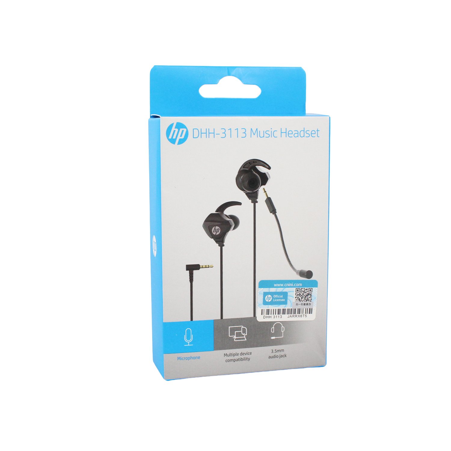 Audífono In-ear conexión 3.5mm, USB, black HP 09-DHH-3113BK