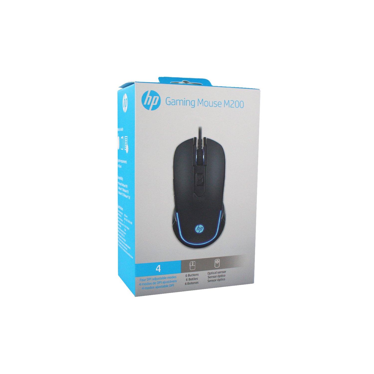 Mouse con cable, 1600 DPI, black, sensor HP 09-M200 BK