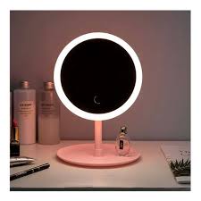 ESPEJO REDONDO RECARGABLE C/BASE Y LUZ