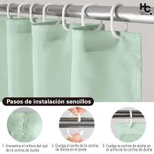 CORTINA BAÑO TELA C/ GANCHOS