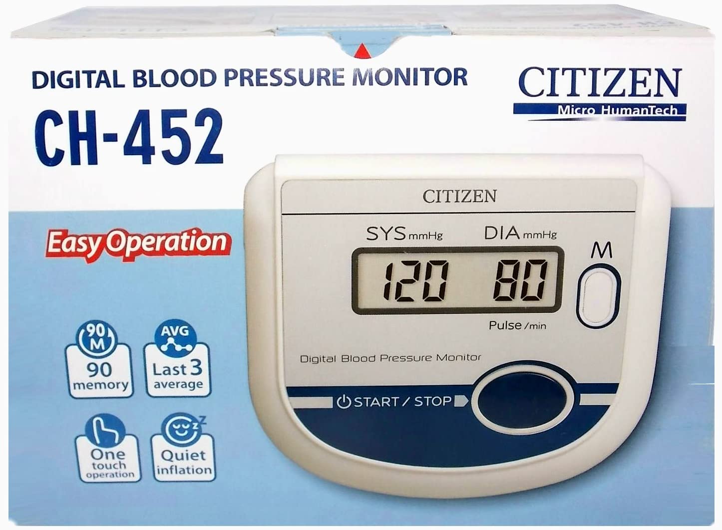 Citizen CH-452 Medidor de Presión Arterial, blanco/azul