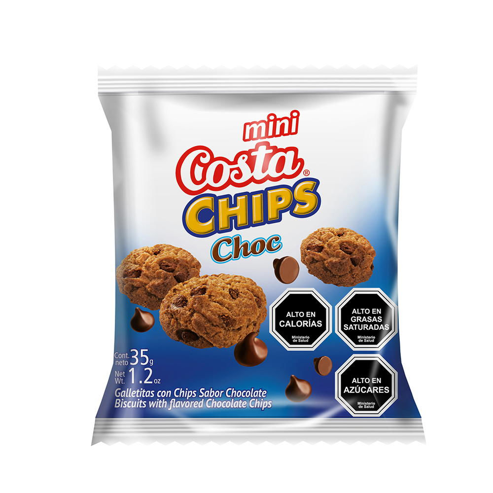 Galleta Mini Chips Chocolate Caja 30 Unidades 35 Gr Costa