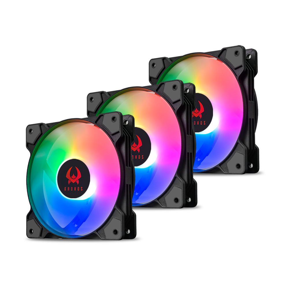 Kit 3 Ventiladores Kronos Boreal ARGB 120mm