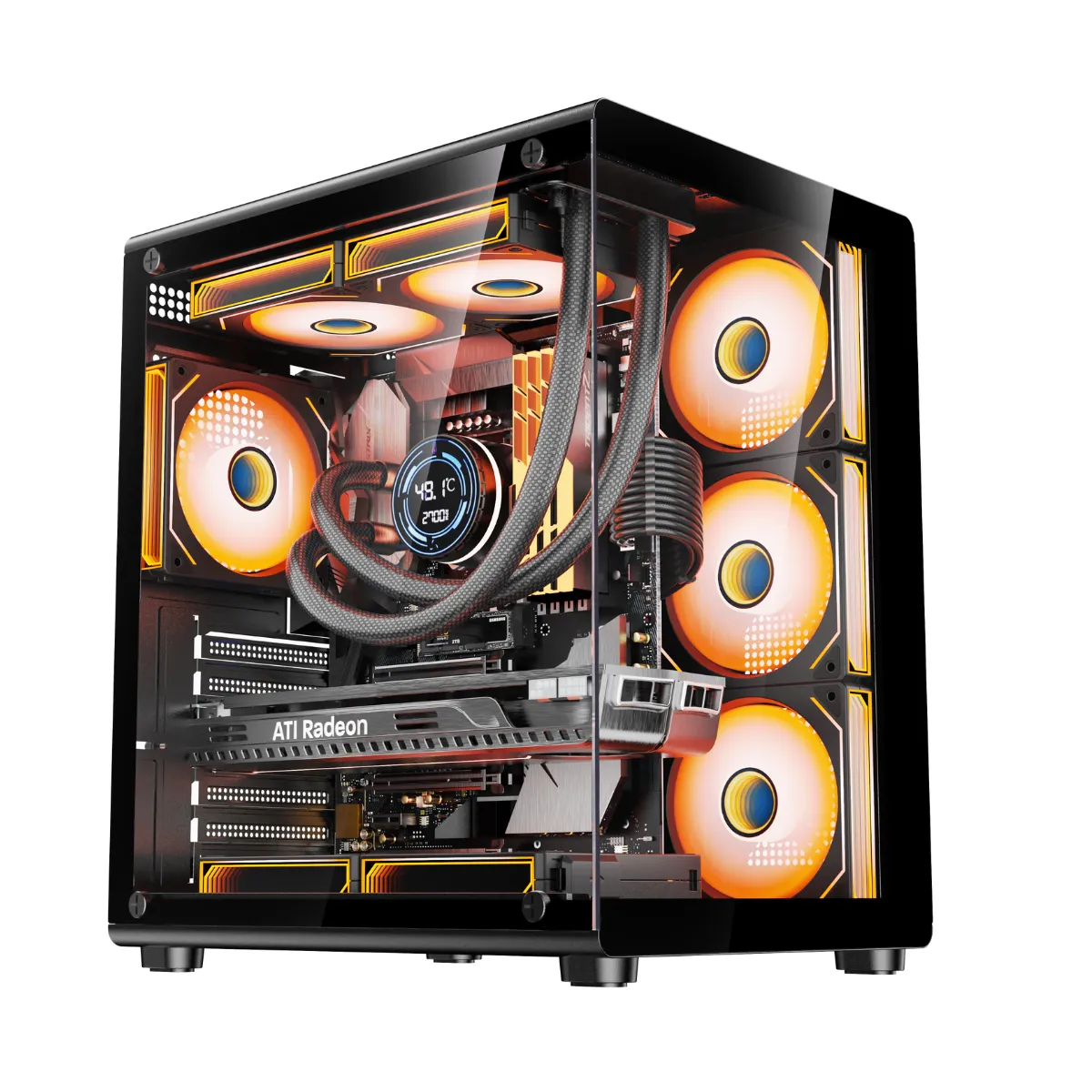 Gabinete Gamer Kronos GlazeX ATX Vidrio Templado 3Fan ARGB