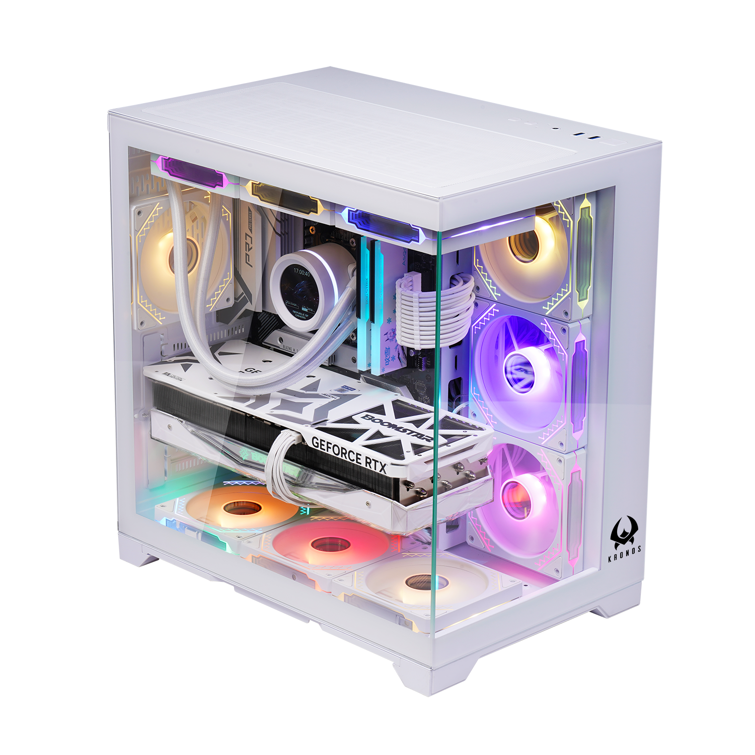 Gabinete Kronos Frost White ATX 7 Fan ARGB