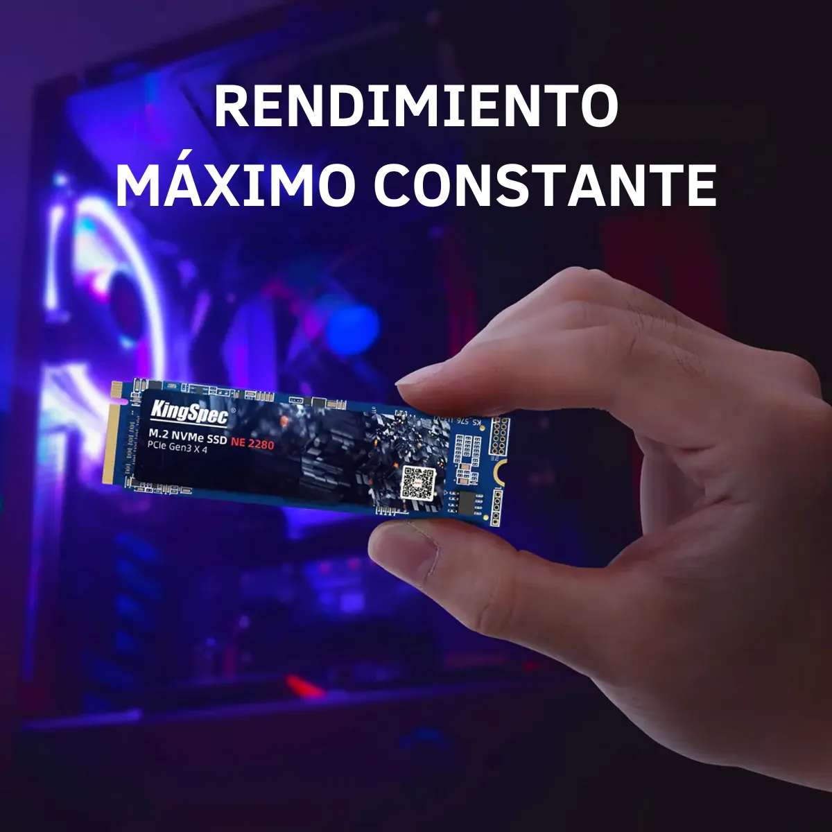 Unidad SSD KingSpec NE 2TB M.2 2280 NVMe 2400 MBs PCIe 3.0