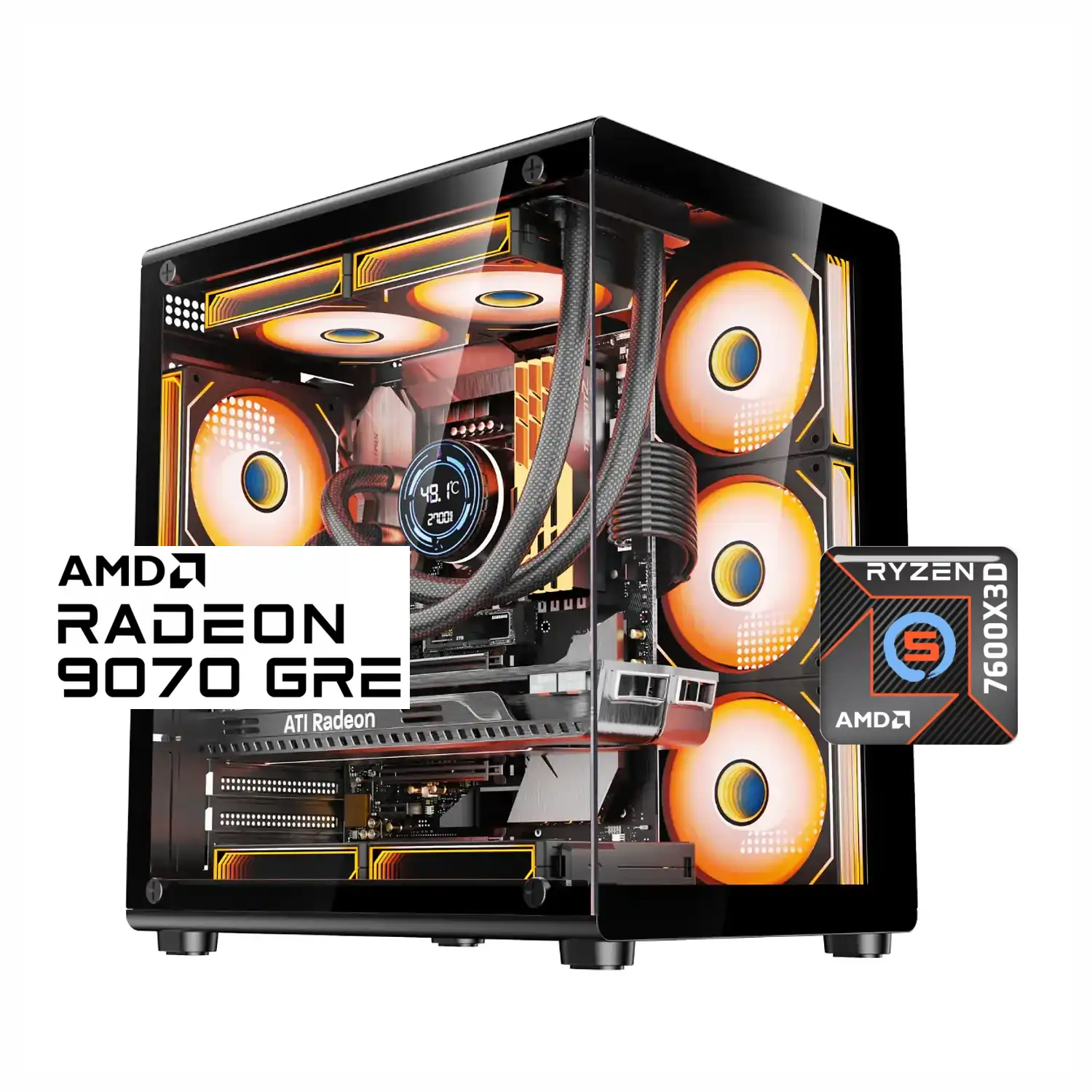 PC Gamer Apex D5 Ryzen 5 7600X3D RX 9070 GRE 12GB
