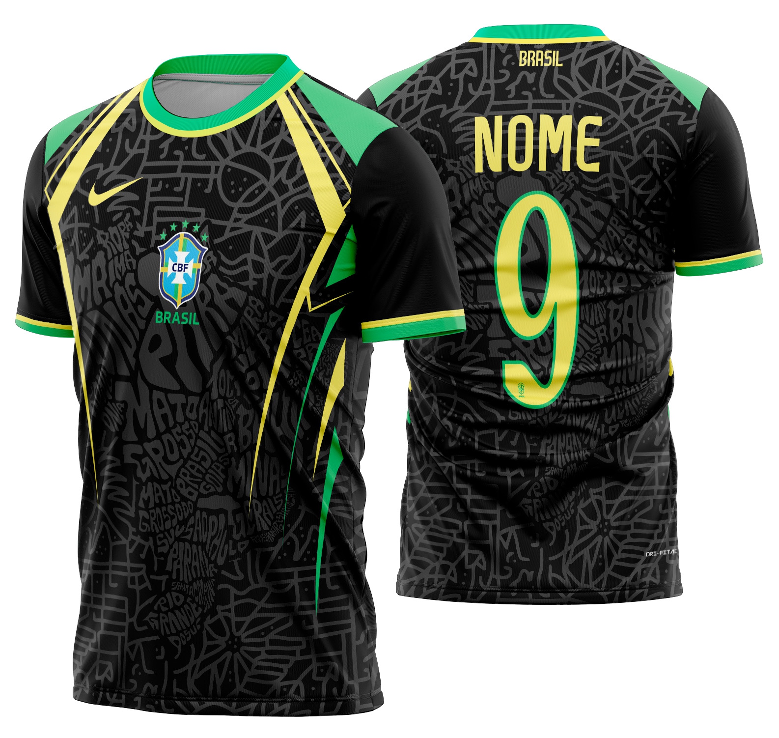 Arte vetor camisa Brasil Concept 2024-25