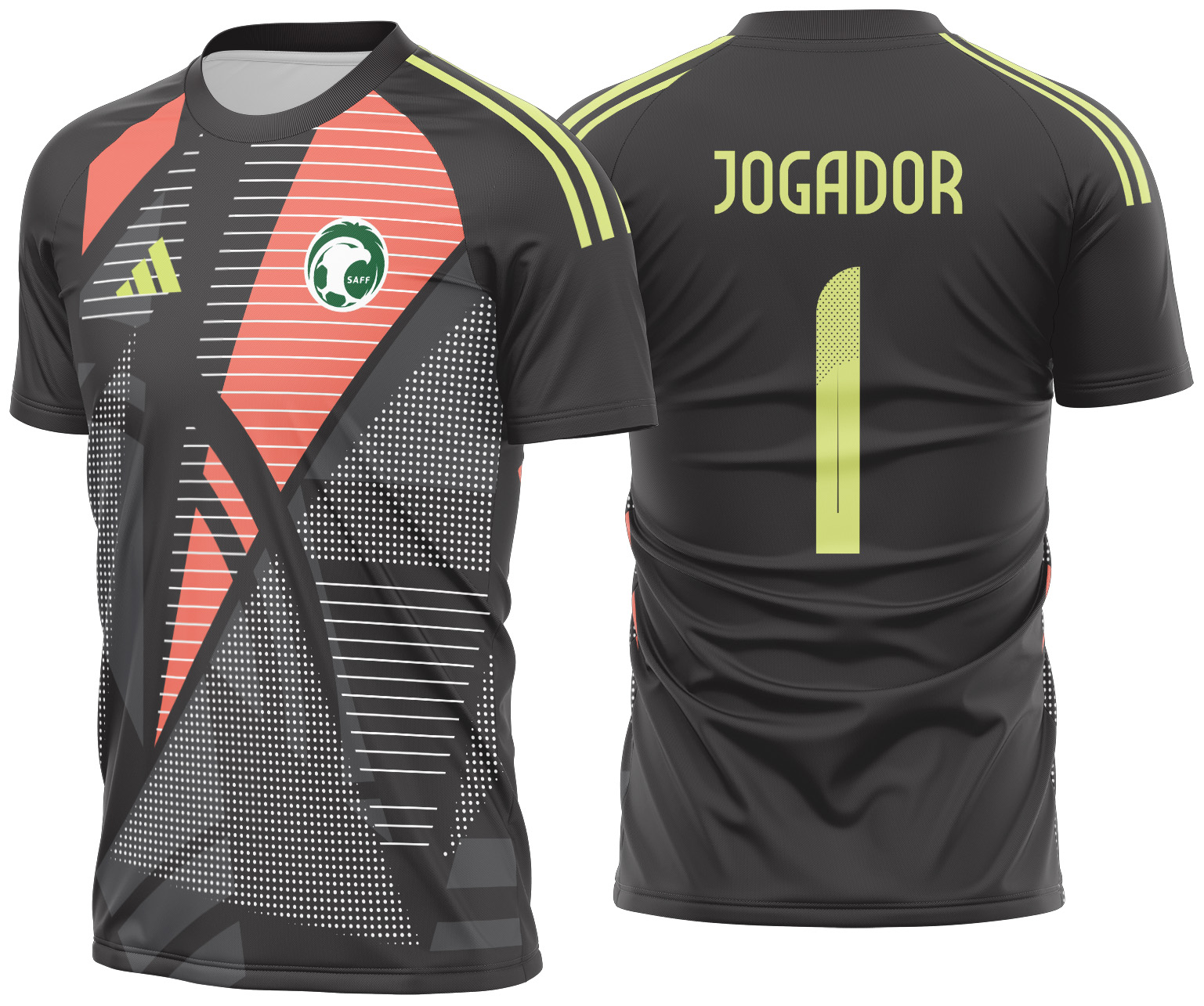 Arte vetor camisa Arabia Saudita Goleiro 2024