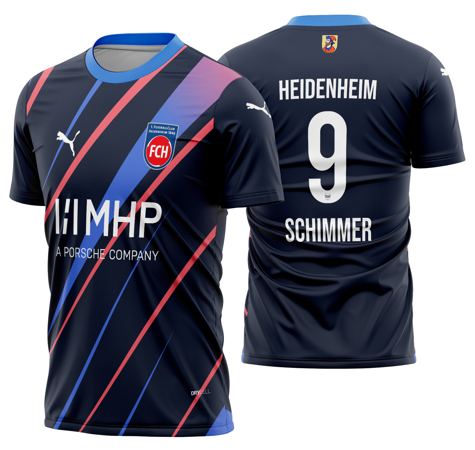 Arte vetor camisa 1. FC Heidenheim Visita 2023-24